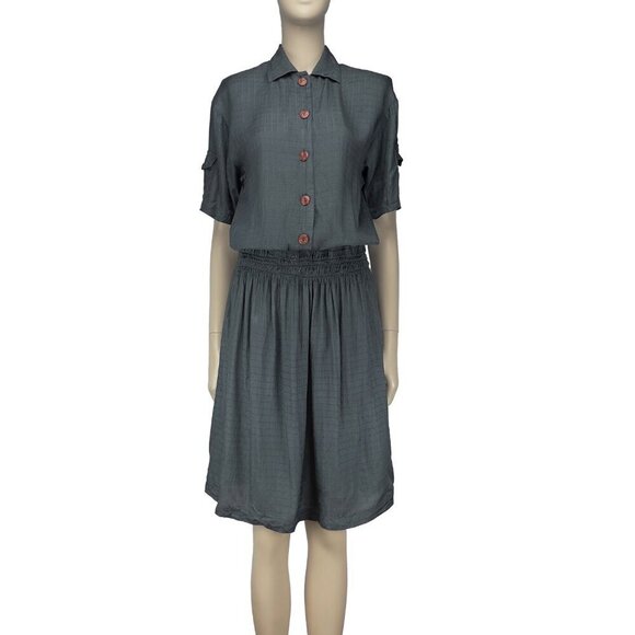 SAKS FIFTH AVENUE VTG Dark Academia Designer Professoral Retro Midi Dress S - Picture 5 of 13